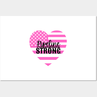 Pipeline Strong Pink Flag Posters and Art